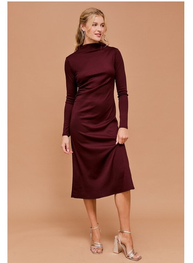 Long Sleeve High Neck Midi dress