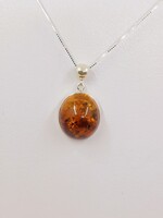 Amber Pendant with silver chain