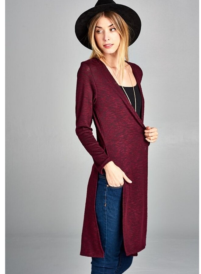 Hacci brush long cardigan