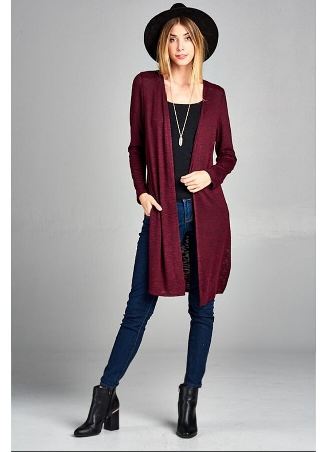 Hacci brush long cardigan