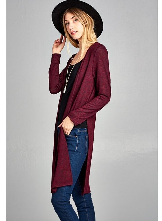 Hacci brush long cardigan