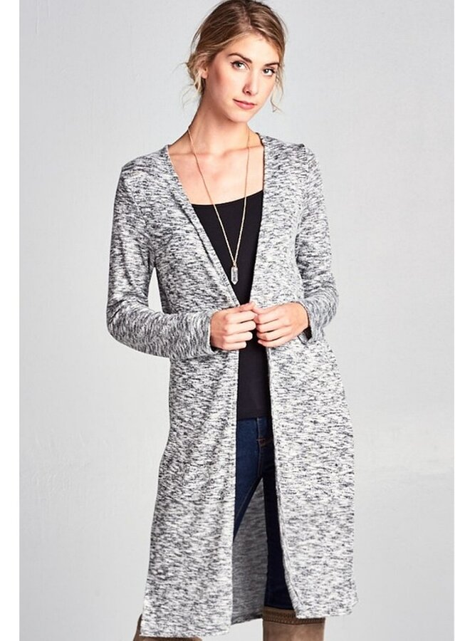 Hacci brush long cardigan