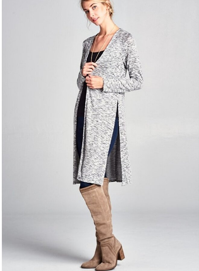 Hacci brush long cardigan