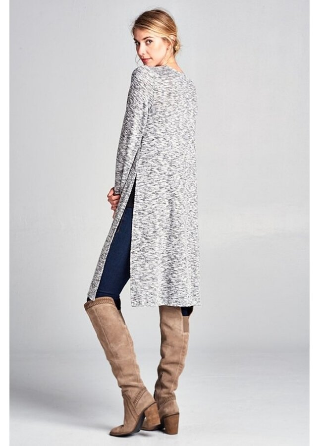 Hacci brush long cardigan