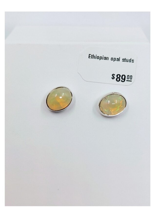 Ethiopian opal studs