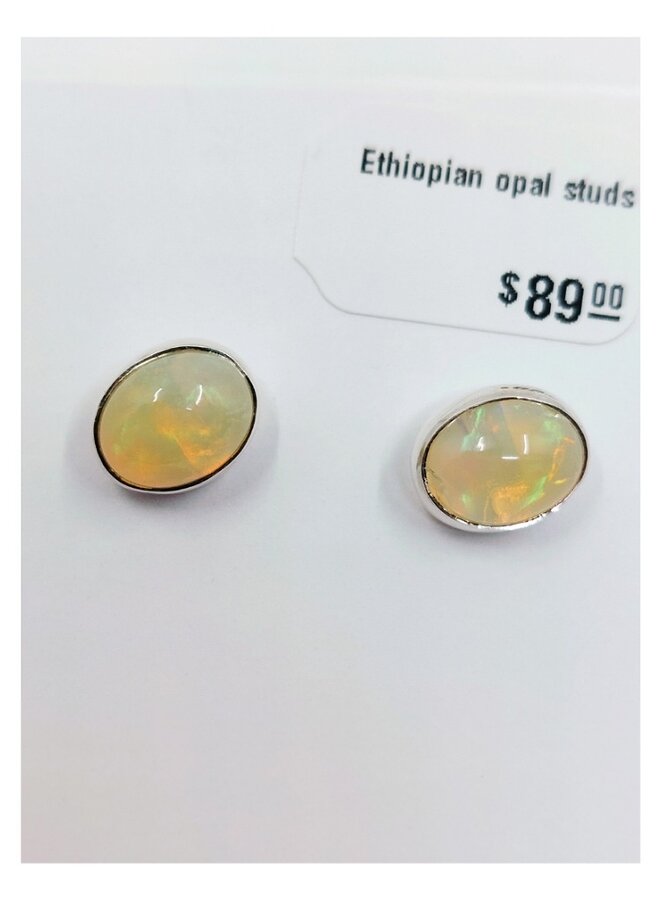 Ethiopian opal studs