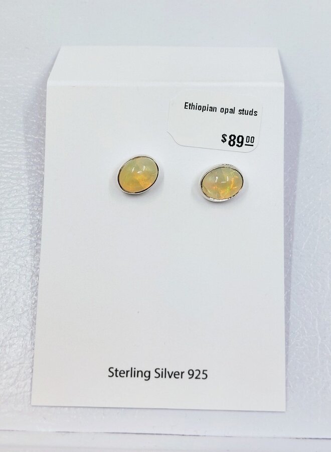 Ethiopian opal studs