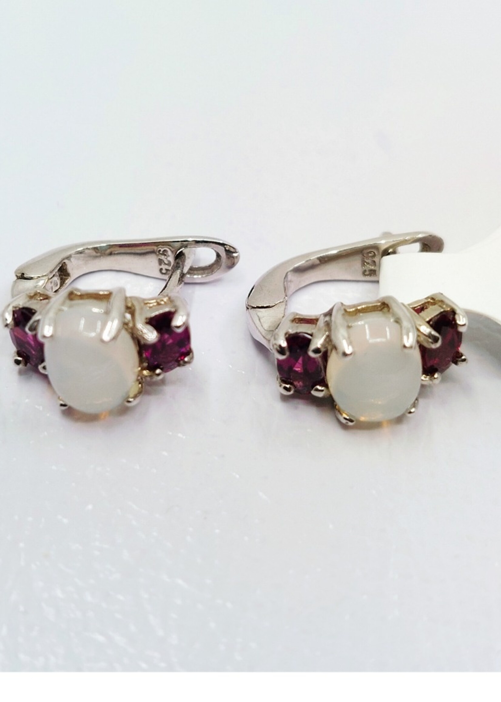 opal and garnet earrings