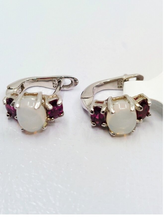 opal and garnet earrings