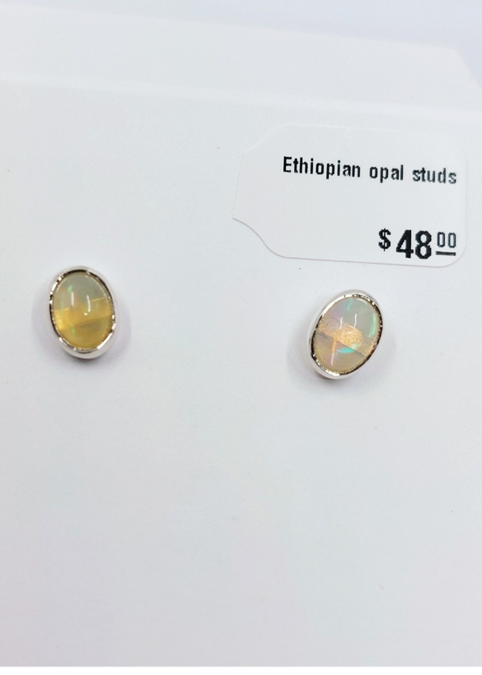 Ethiopian opal studs