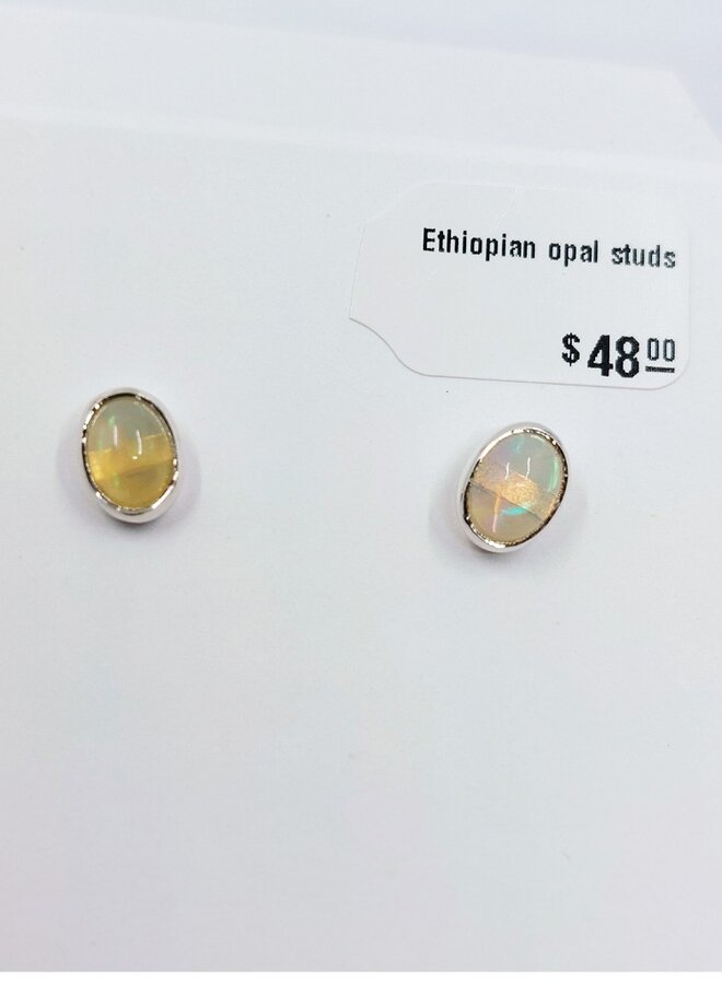 Ethiopian opal studs