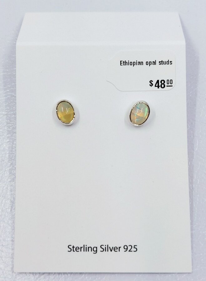 Ethiopian opal studs