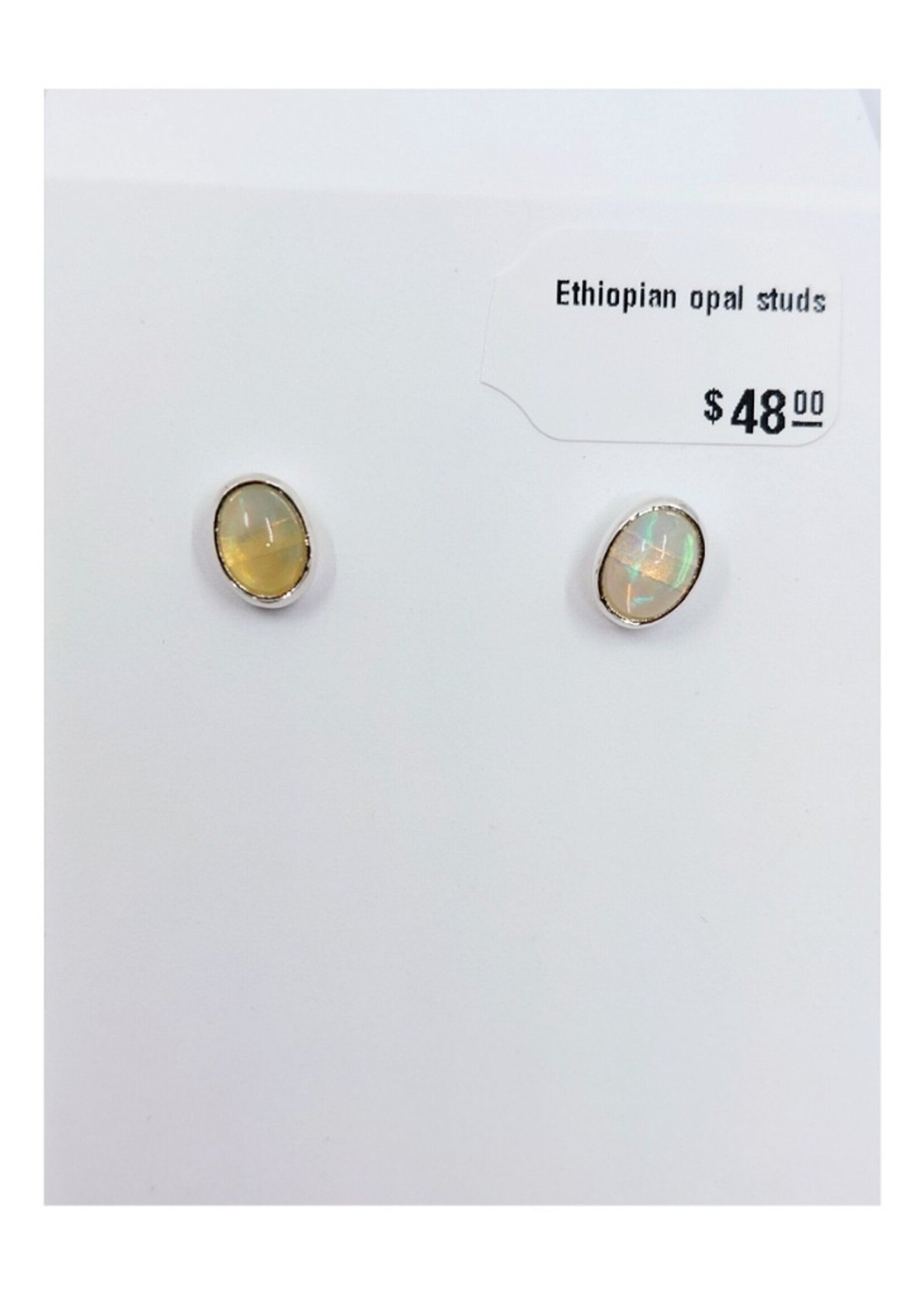 Ethiopian opal studs