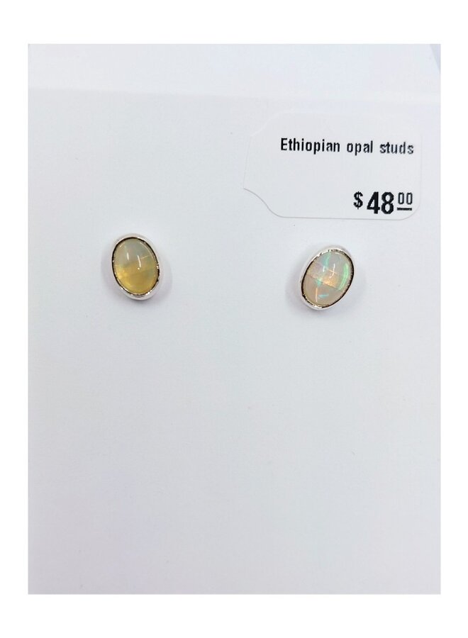 Ethiopian opal studs