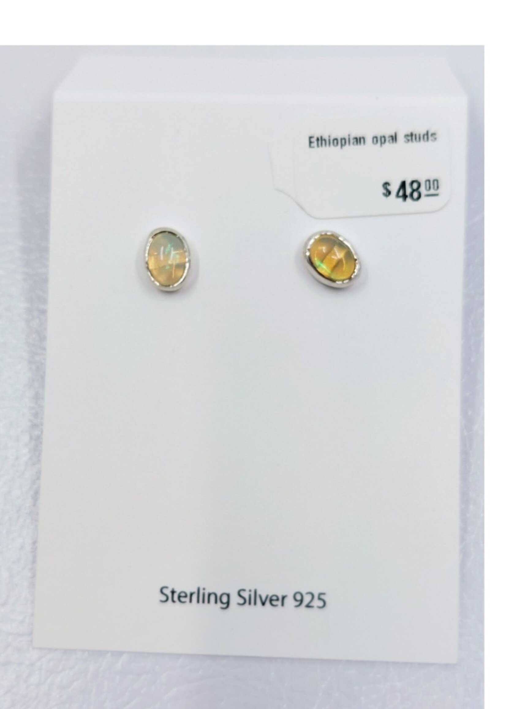 Ethiopian opal studs