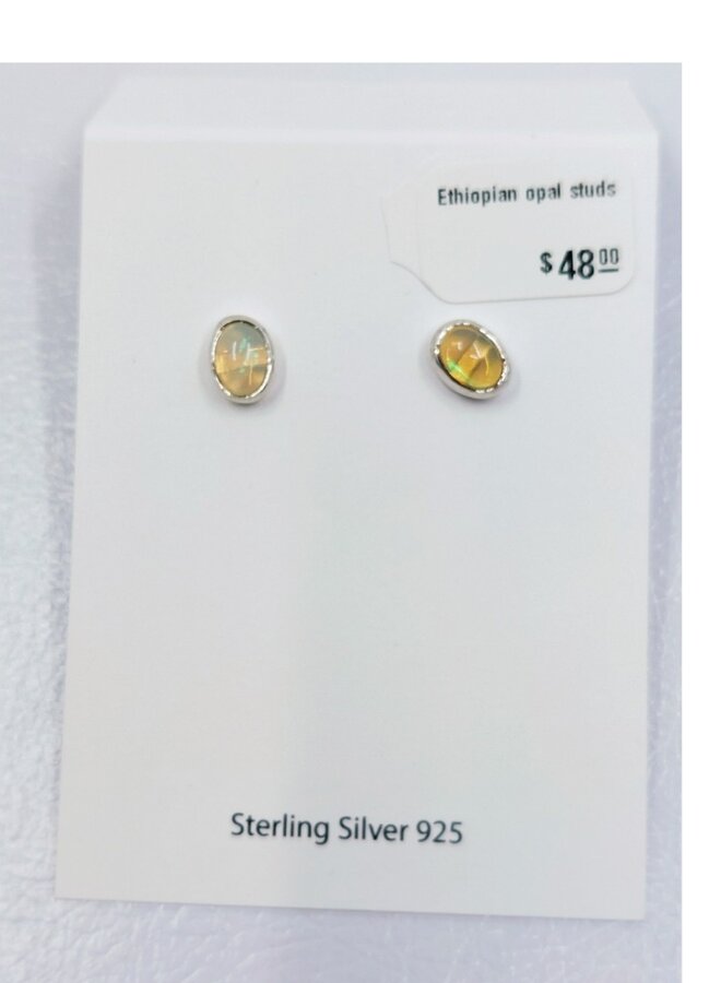 Ethiopian opal studs