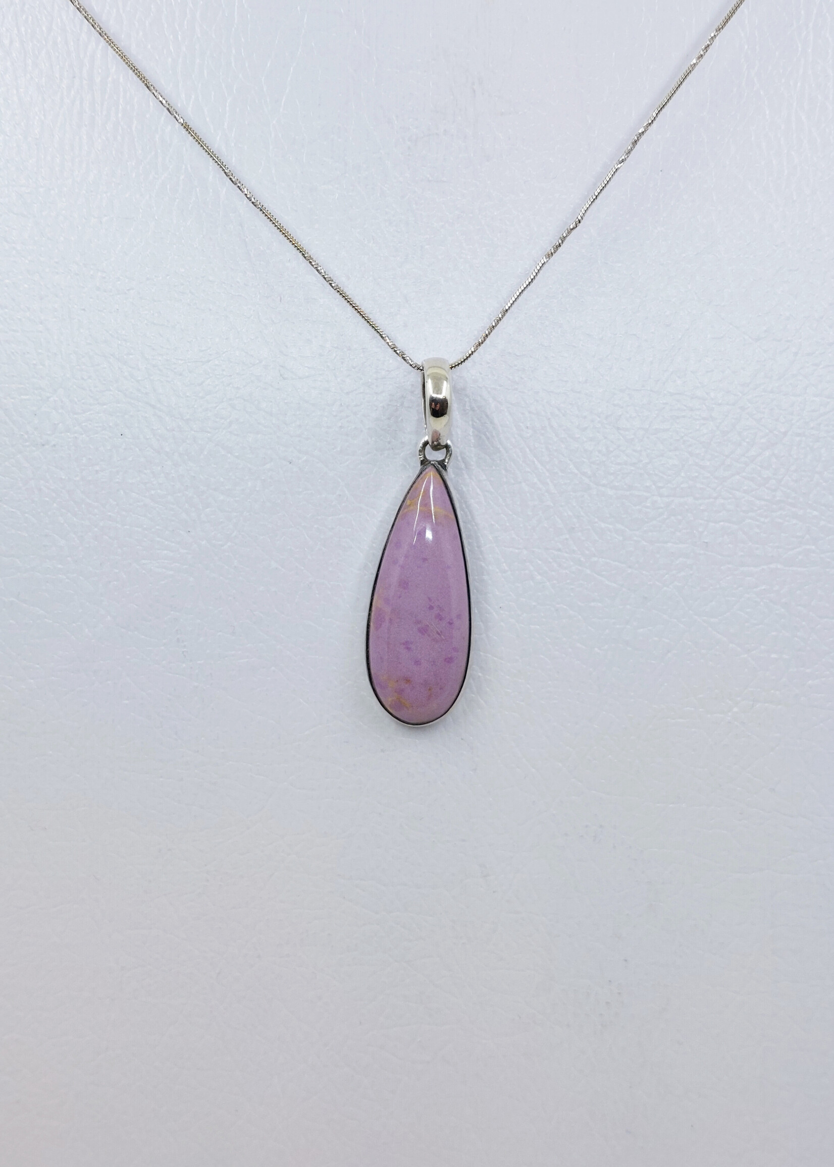 phosphosiderite pendant with silver chain