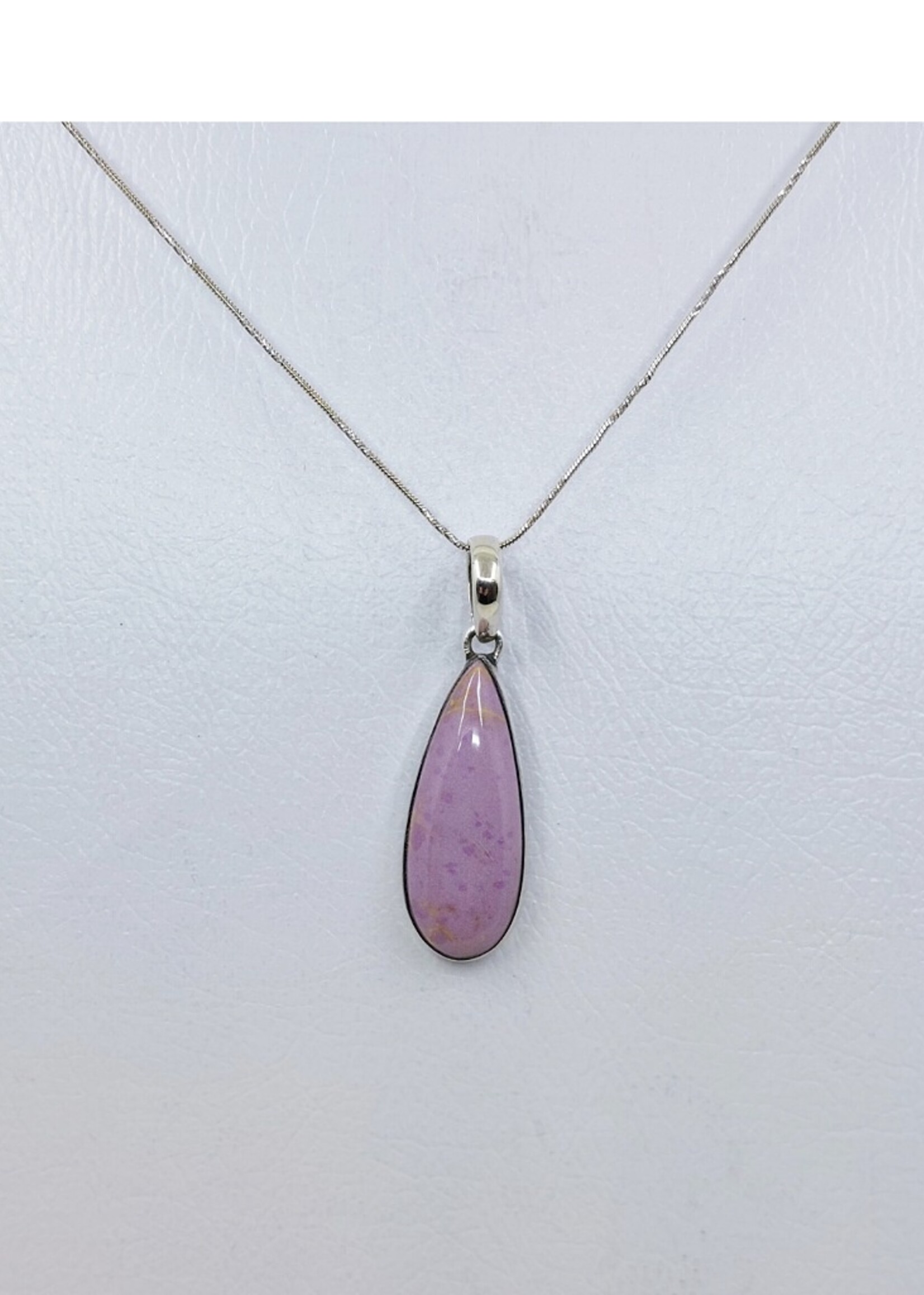 phosphosiderite pendant with silver chain