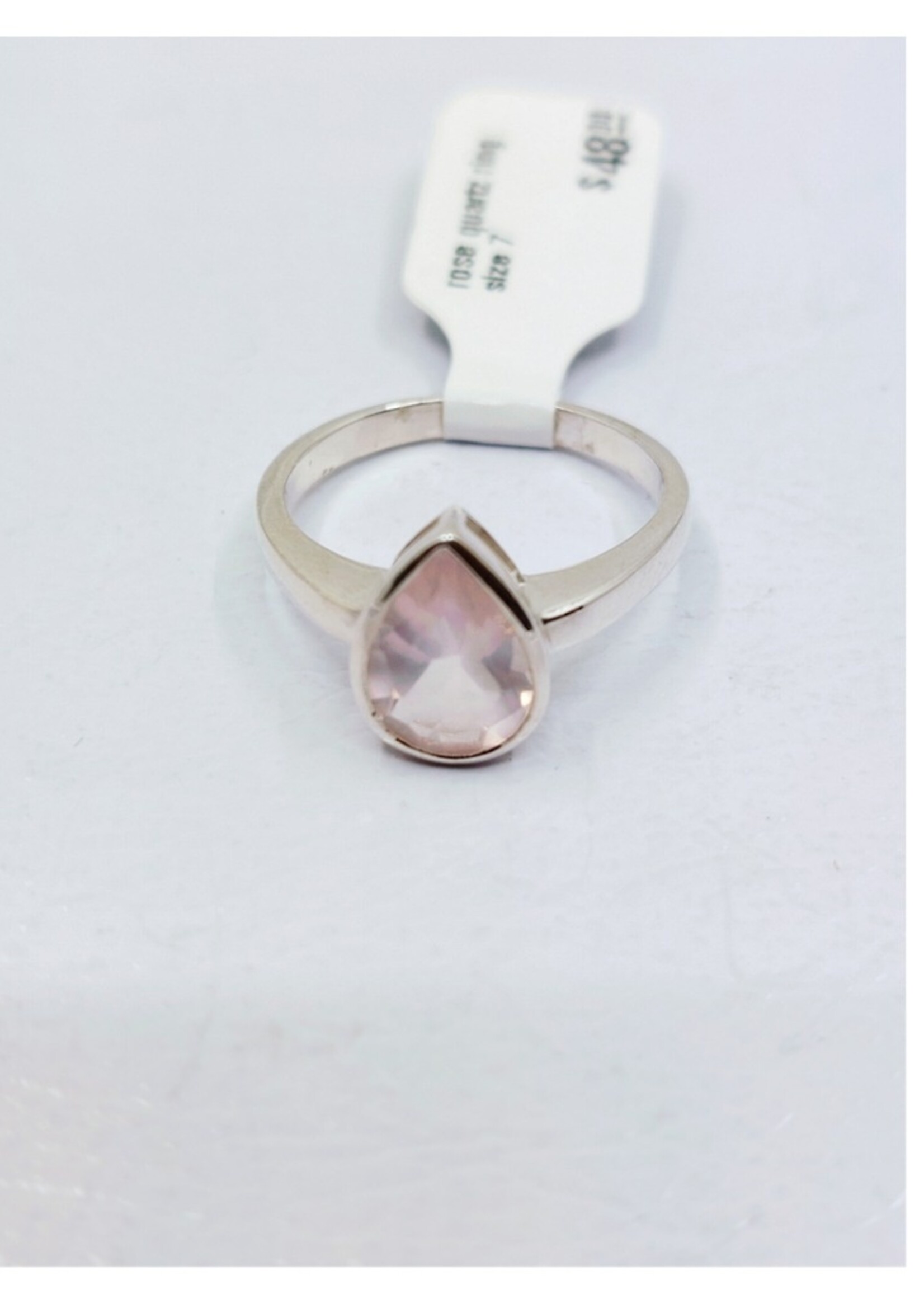 rose quartz ring size 7