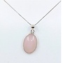 rose quartz pendant with silver chain