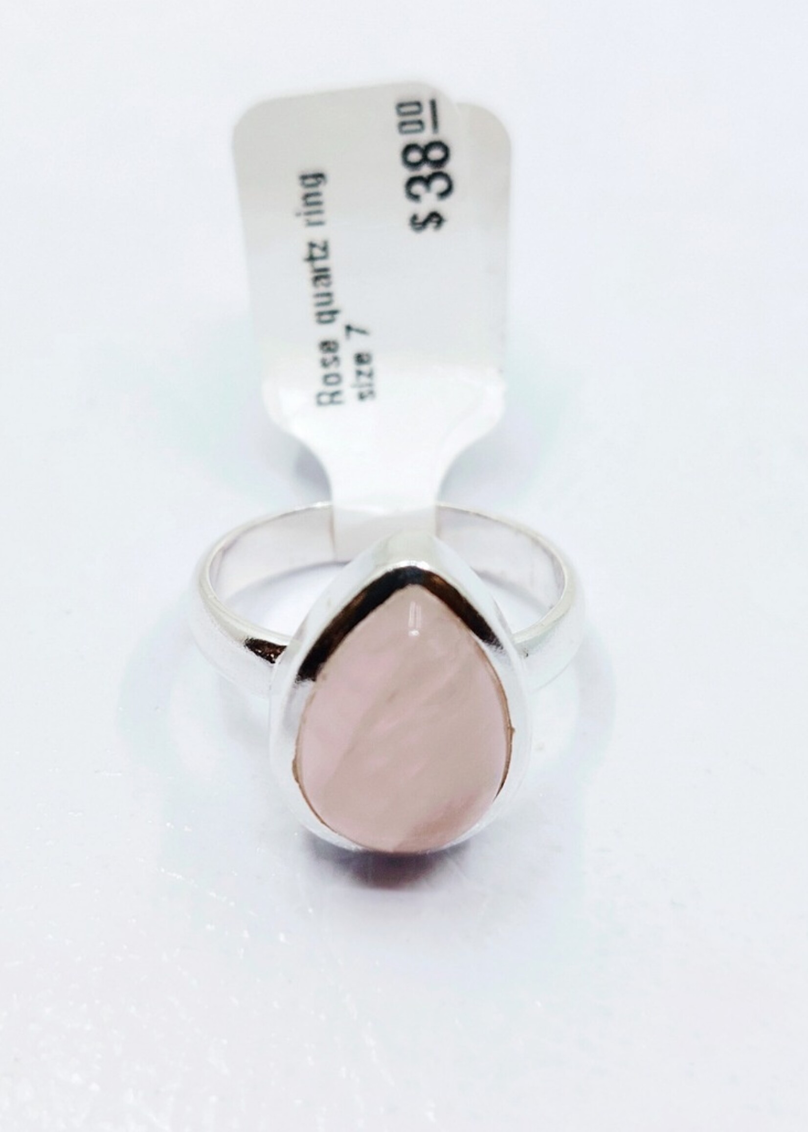 Rose quartz ring size 7