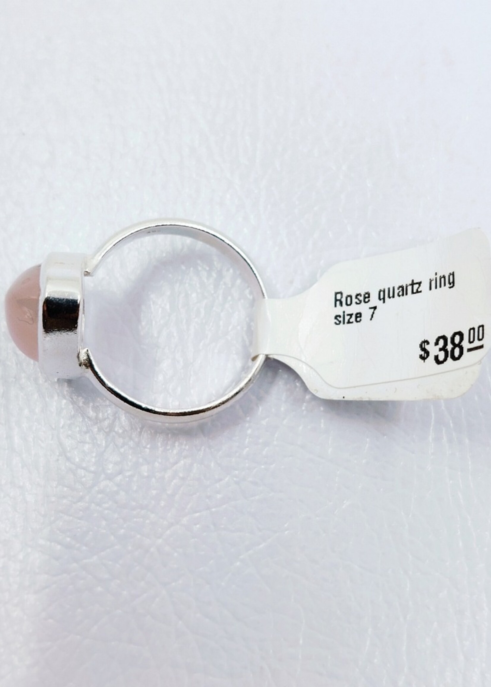 Rose quartz ring size 7