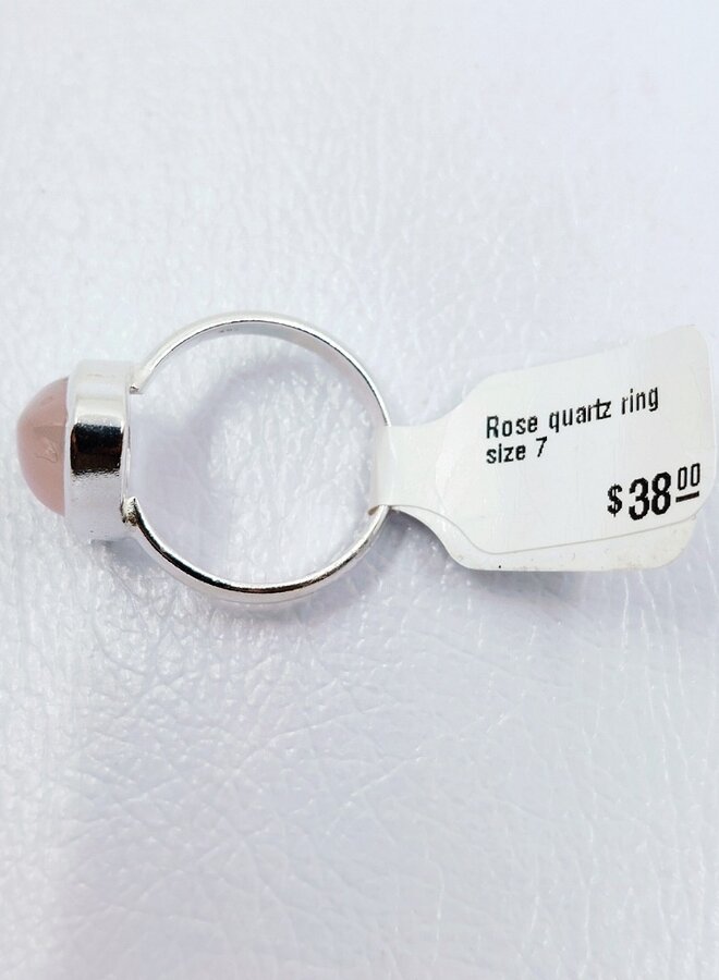 Rose quartz ring size 7