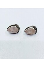 rose quartz studs