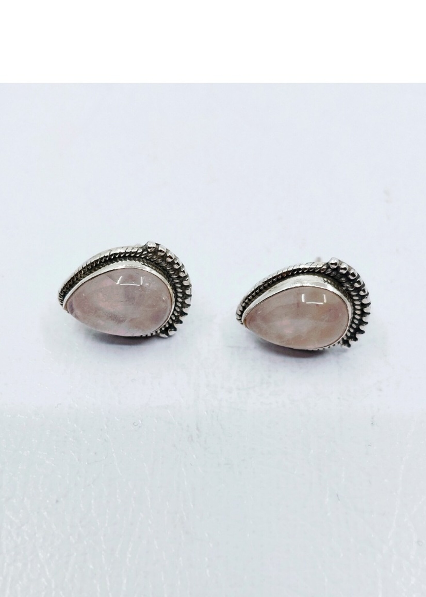 rose quartz studs