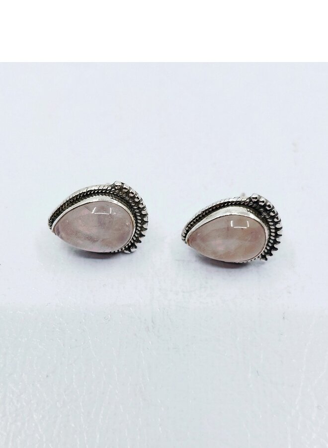 rose quartz studs