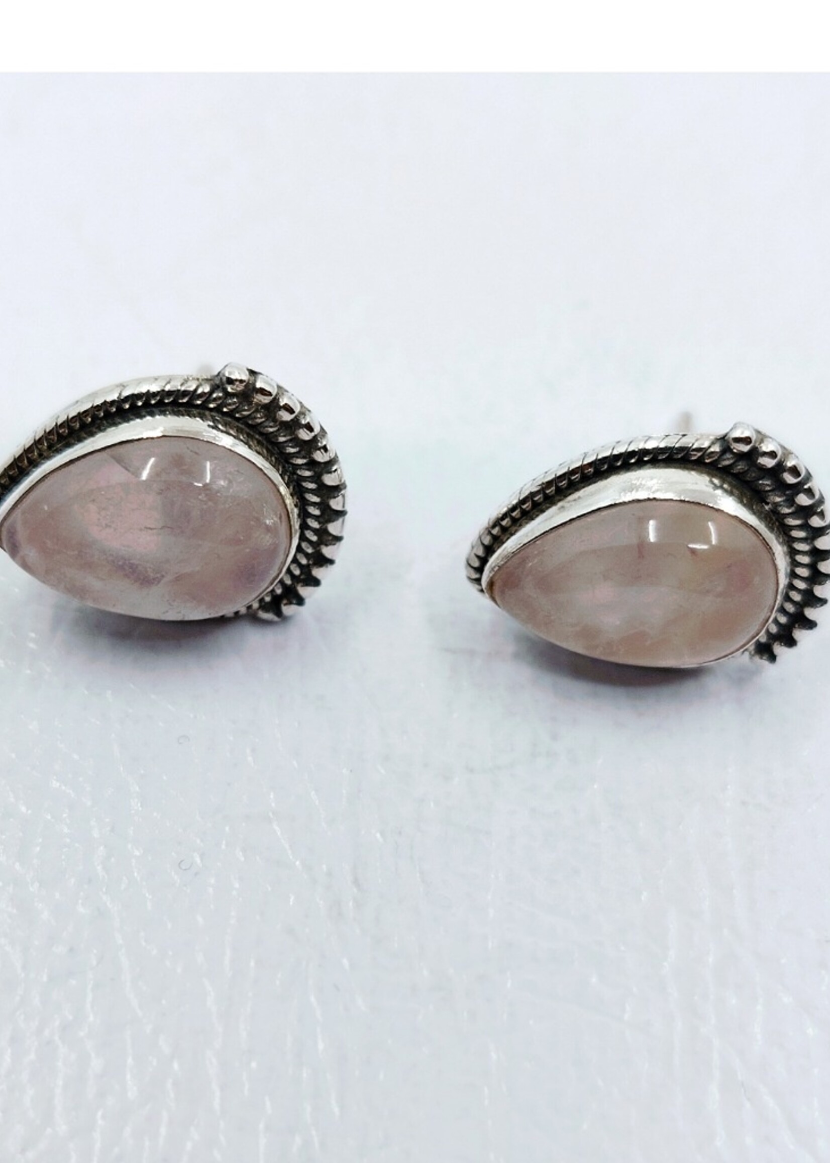 rose quartz studs