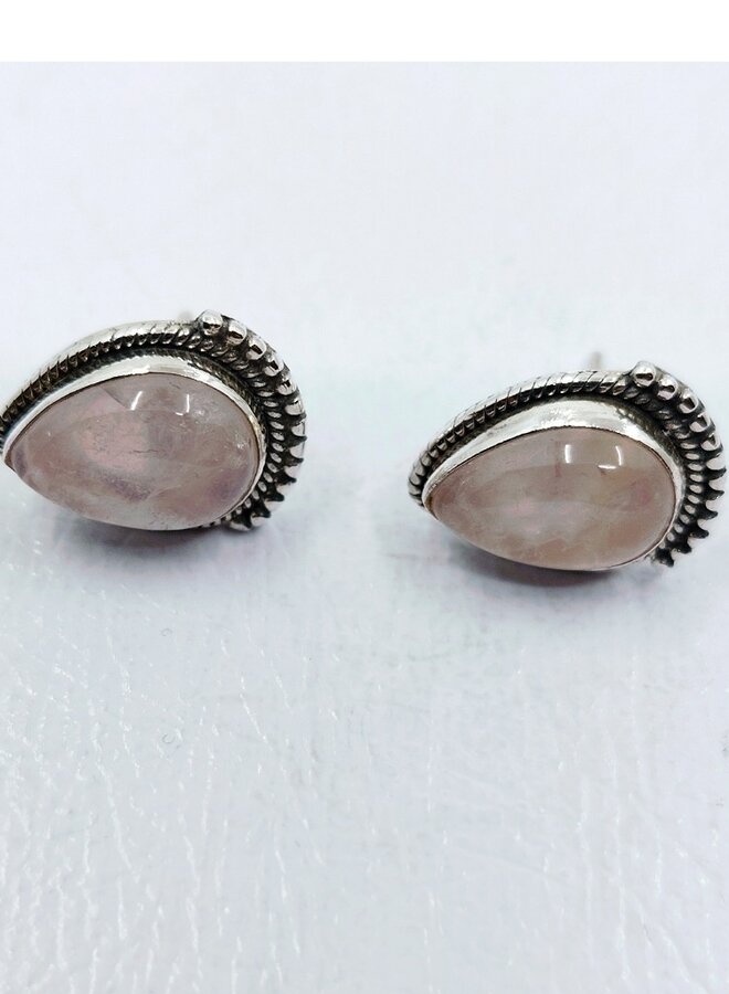 rose quartz studs