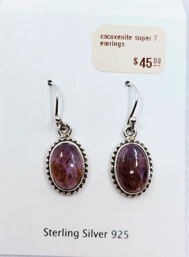 cacoxenite super 7 earrings