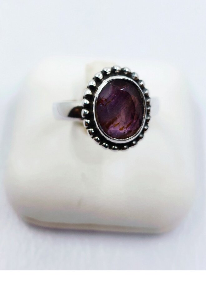 Faceted cacoxenite ring size 7