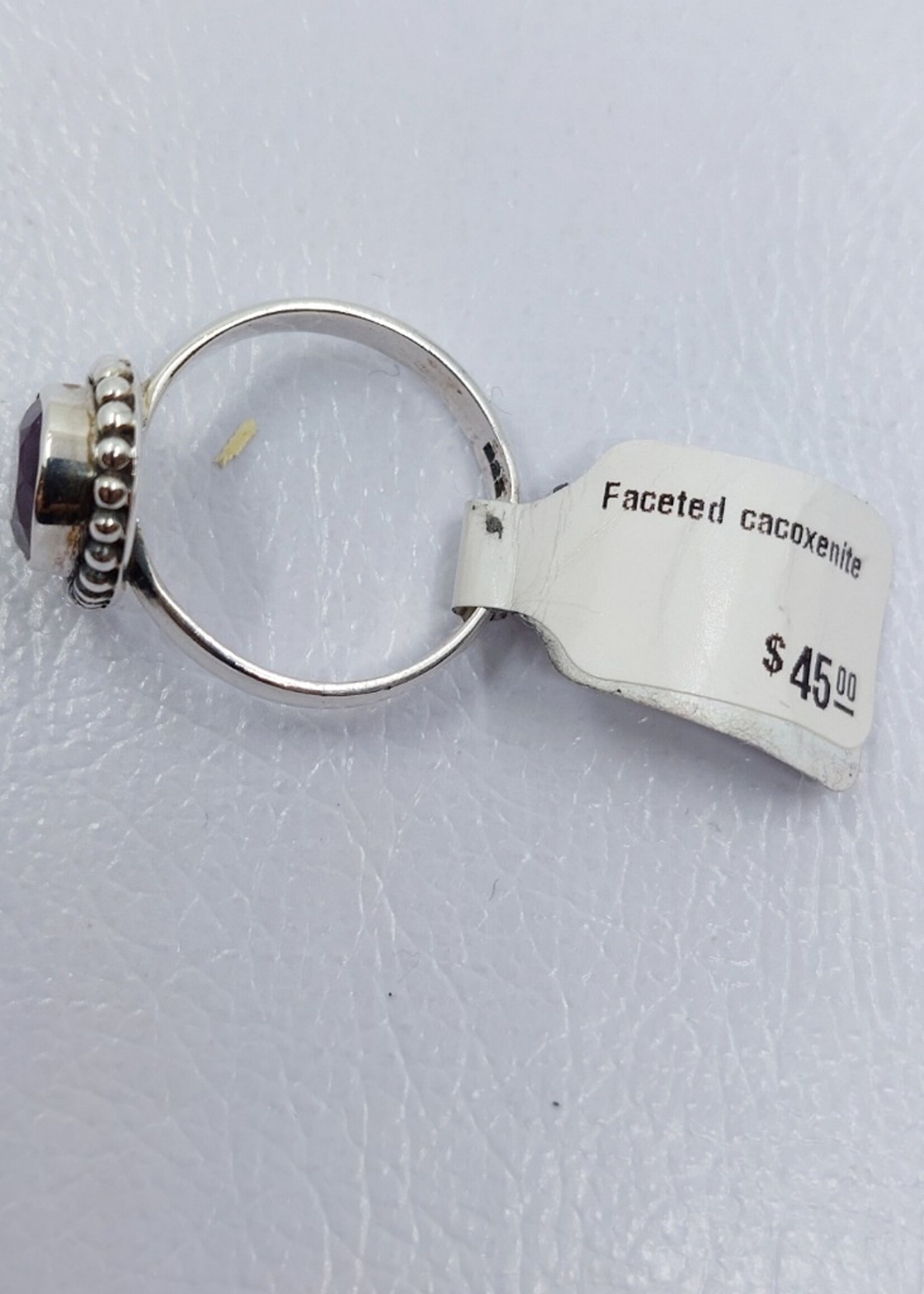 Faceted cacoxenite ring size 7