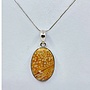 fawn jasper pendant and  silver chain