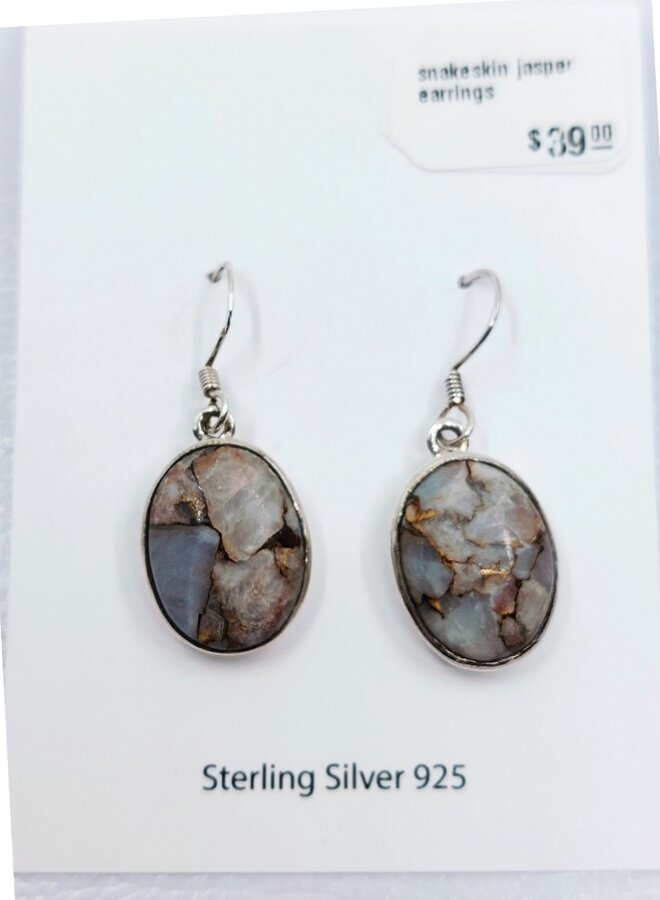 snakeskin jasper earrings
