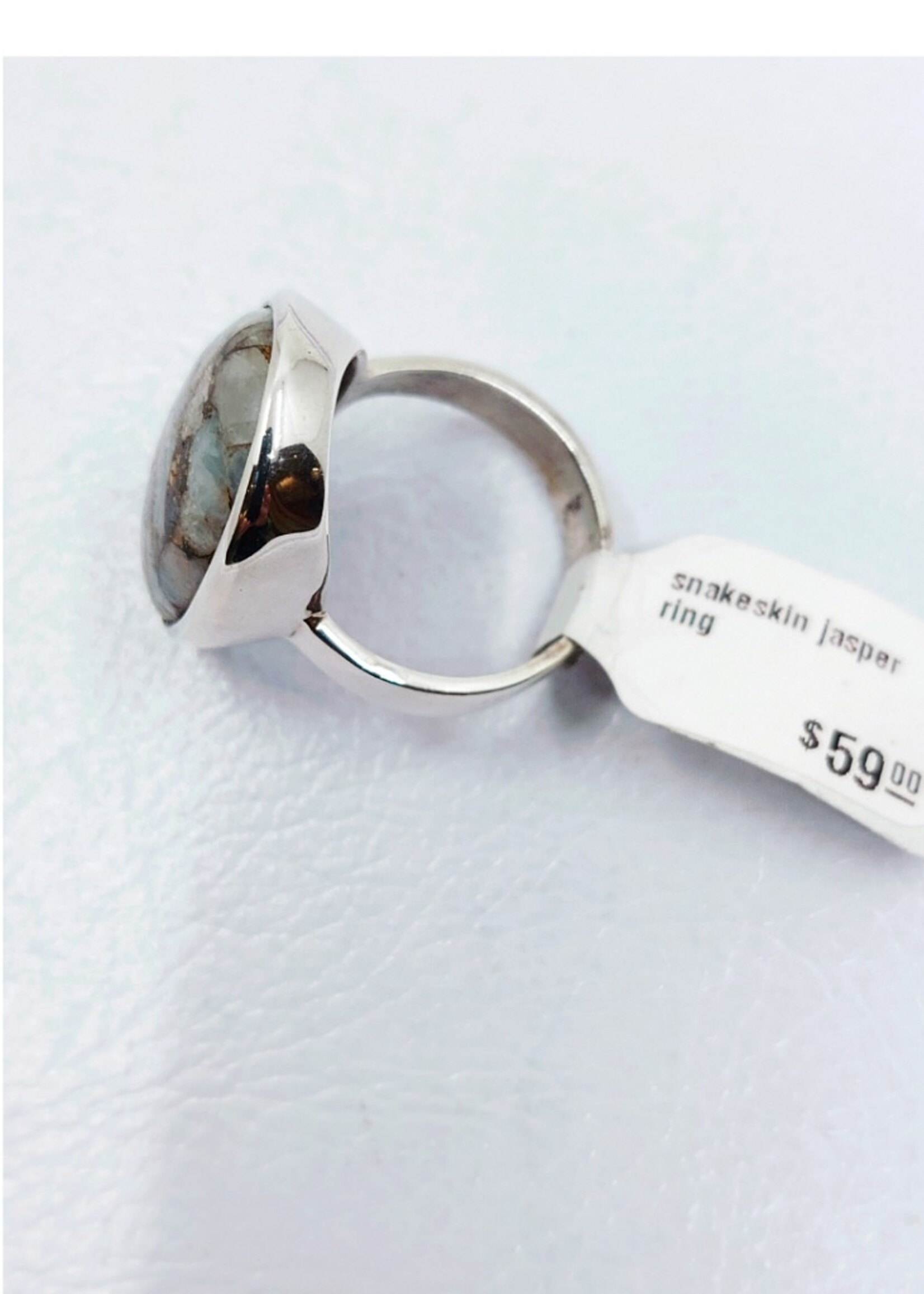 snakeskin jasper ring