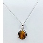 Tiger's eye pendant and chain