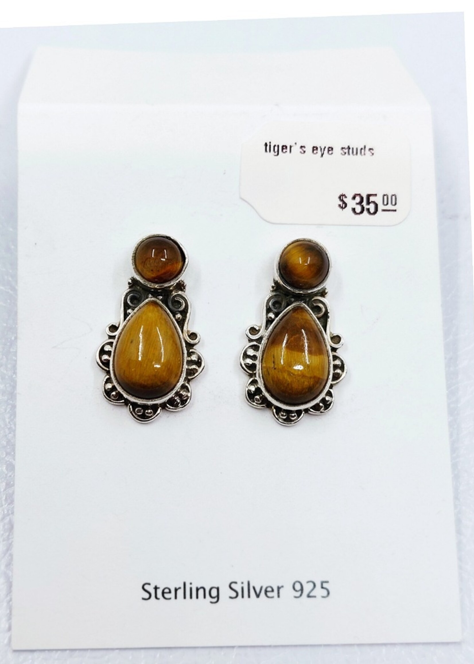 tiger's eye studs