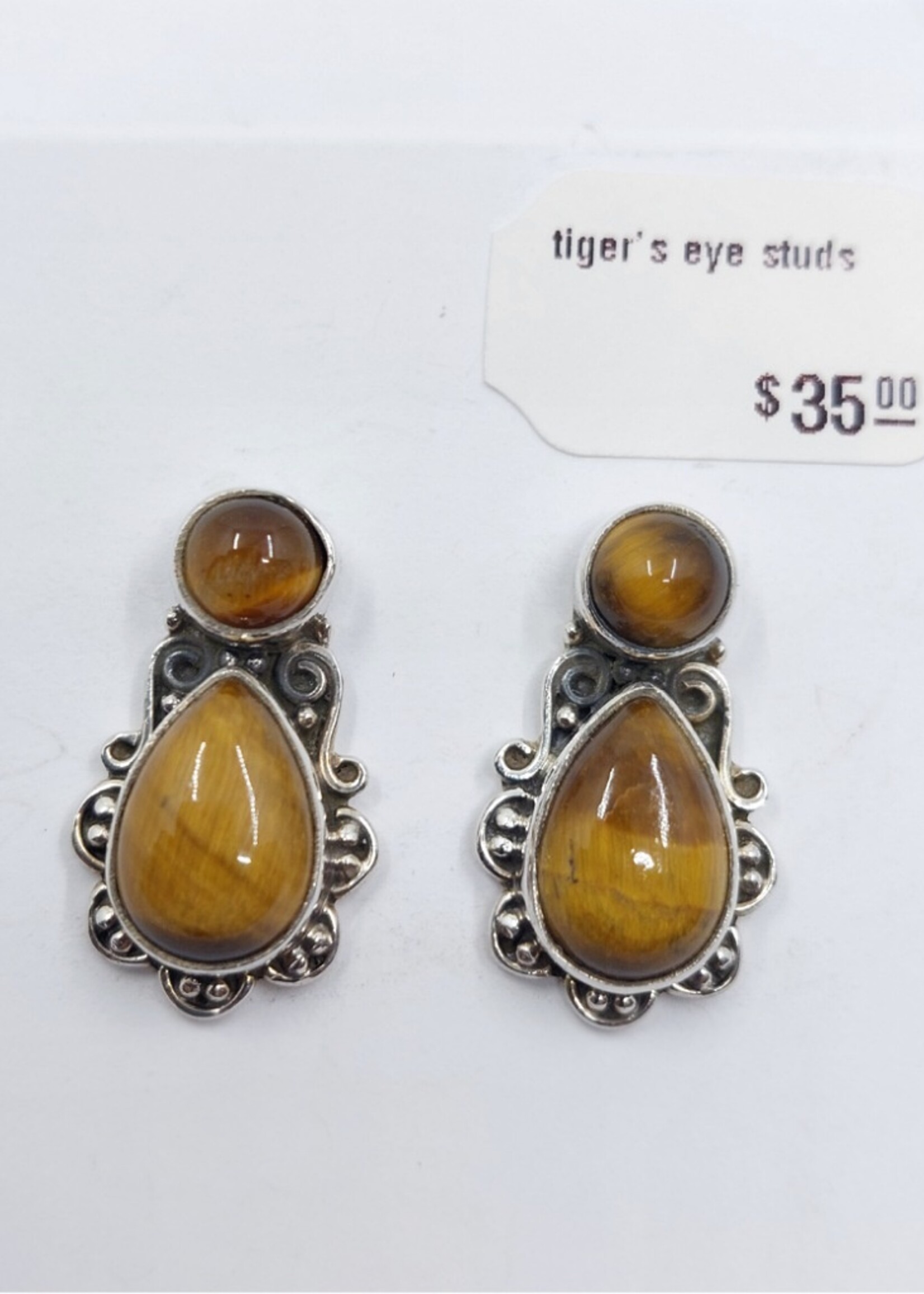 tiger's eye studs