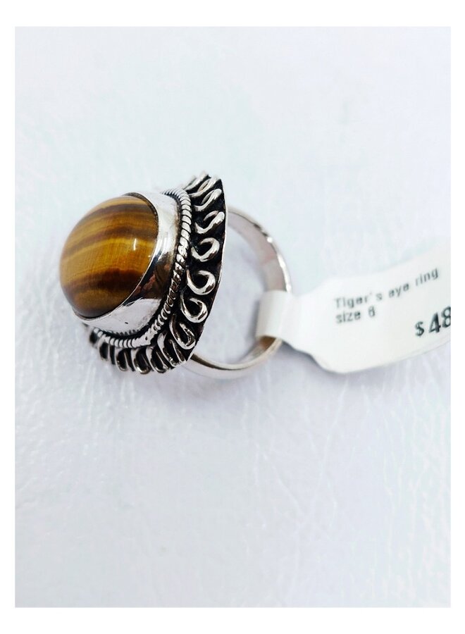 Tiger's eye ring size 6