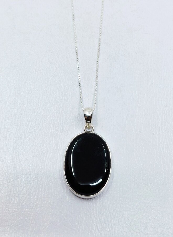onyx pendant with silver