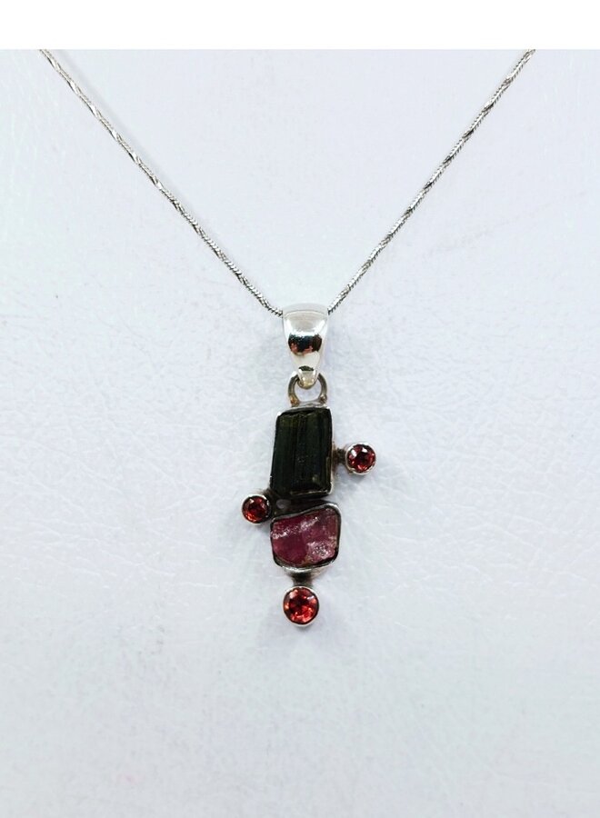 tourmaline pendant with silver chain