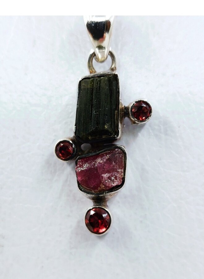 tourmaline pendant with silver chain