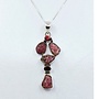 raw tourmaline and garnet pendant