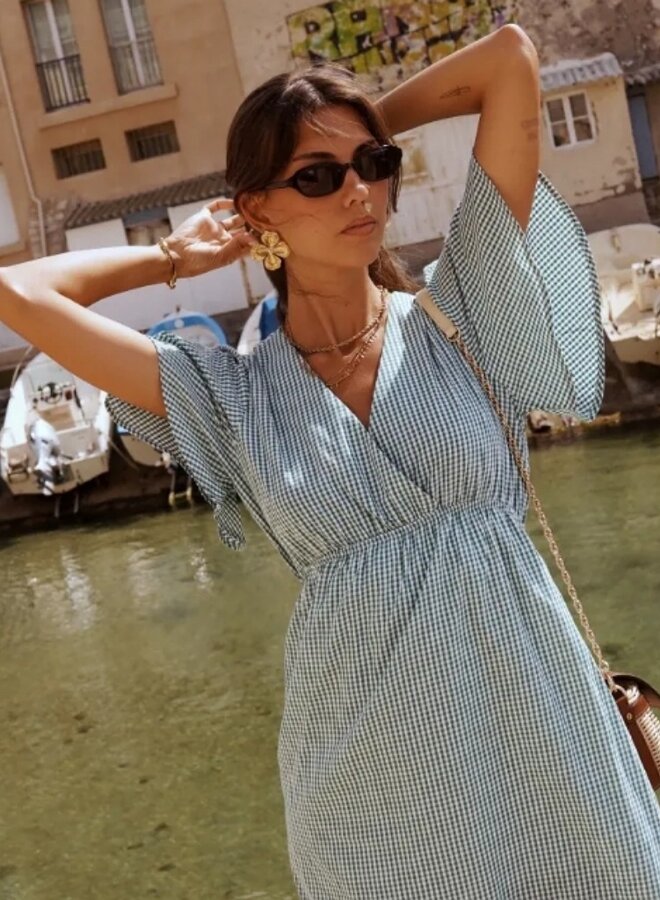 Small checker print cotton dress