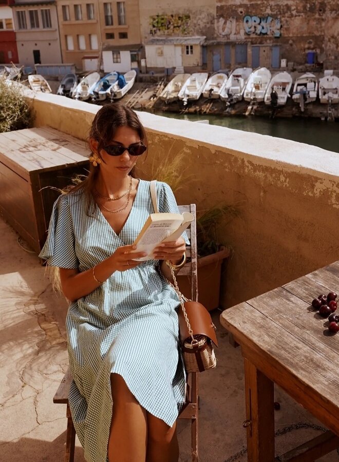 Small checker print cotton dress