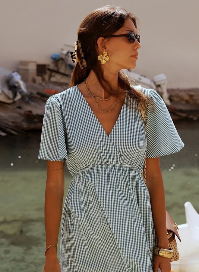 Small checker print cotton dress