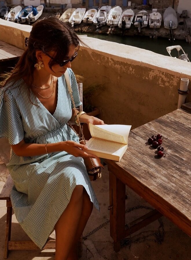 Small checker print cotton dress